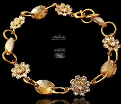  SWAROVSKI PIĘKNA BRANSOLETKA GOLDEN FEEL 4121949888