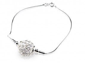  BRANSOLETKA SREBRNA Z KRYSZTAŁAMI SWAROVSKIEGO DELICATE 1 KULKA 10MM