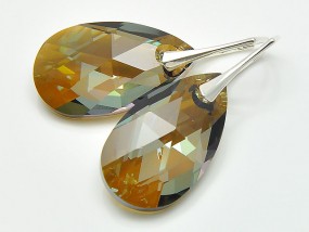  Srebrne kolczyki Swarovski migdał Bronze Shade