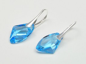  Kolczyki ze srebra Swarovski Galactic Aquamarine