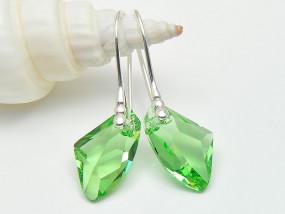  Kolczyki Swarovski srebrne Galactic Peridot