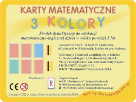  Karty matematyczne "3 KOLORY"