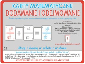  Karty matematyczne "Dodawanie i odejmowanie"