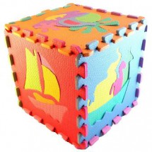 MATA PODŁOGOWA -PUZZLE PIANKOWE KOMPLET 10 SZTUK Mata podłogowa-puzzle piankowe 29 x29cm 3 rodzaje: pojazdy, owoce-warz
